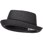 Big Size Solid Upbrim Pork Pie Fedora | Wide brim, upturned brim, paper straw blend, inner hatband, casual wear, spring summer wear, hand wash only
