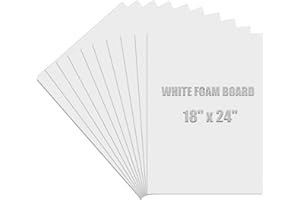 WENQUIT 10 Pack White Foam Board 18"x24", 3/16" Thick Blank Mat Foam Board, Hard Paper Cover Foam Core Baking Board, Acid Free Polystyrene Sign Board Poster Board Mounting Board for Background DIY Project