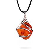 Ayana Crystals Handcrafted Carnelian Crystal Healing Necklace - Authentic Carnelian Pendant for Women | Spiritual Stones for Emotional Balance | July Birthstone