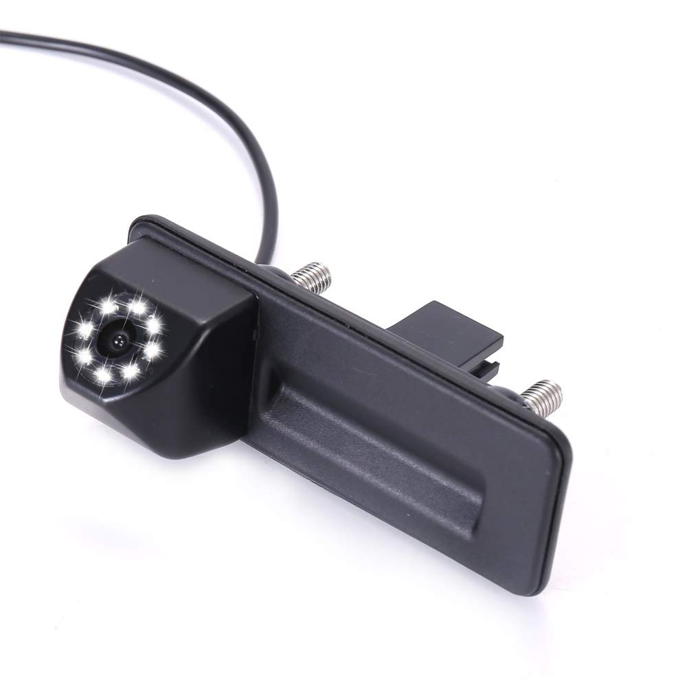 8 LEDs Night Vision Super HD Trunk Handle Car Camera, HD Reversing Camera fit for Skoda Fabia Y6/Audi A1/VW Golf 5 V Variant 0603 ALE/VW Touran 2008/Skoda Superb Kombi 2 Bj 2012/Skoda Yeti 2010