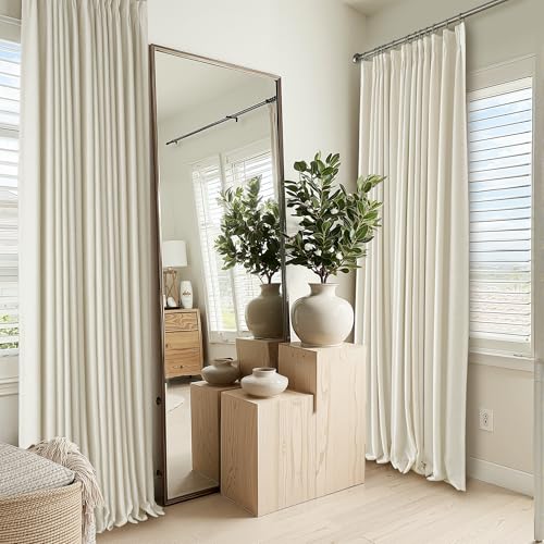 RYB HOME Blackout Pinch Pleated Linen Curtains