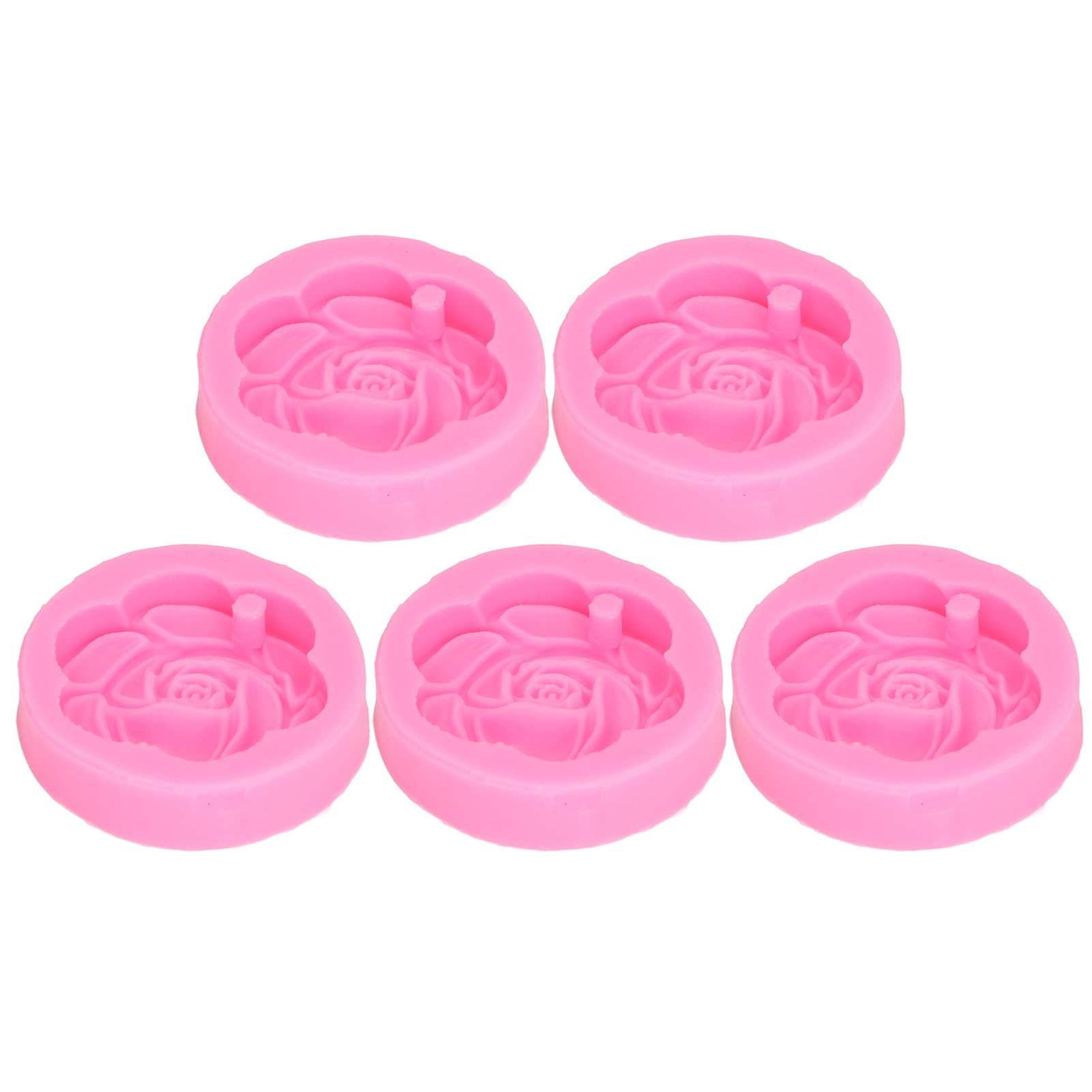 5Pcs 3D Camellia Flower Shape Mold Silicone Mold for Candle, Soap, Car Hanging Ornament, Chocolate, Candy, Jello Wax Molding Materials