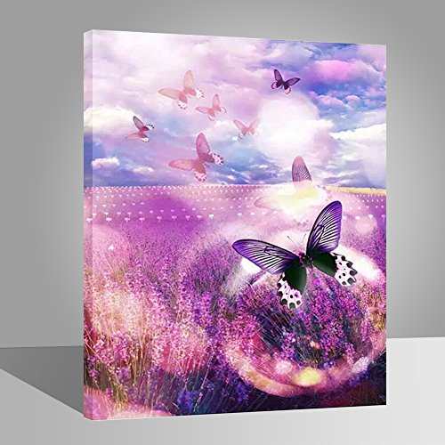 Butterfly Paint By Numbers Kit For Adults - 40x50cm Canvas, Includes Brushes & Paints, DIY Art For Home Decor