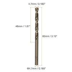 HARFINGTON 10pcs Cobalt Jobber Drill Bits 4.7mm