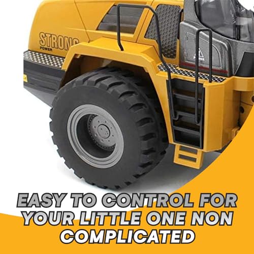Top Race 10 Channel RC Bulldozer Full Functional Remote Control Front Loader Construction Tractor - Full Metal Toy, 1:14 Scale, Remote Control Construction Vehicles, Can Dig up to 3.5 lbs