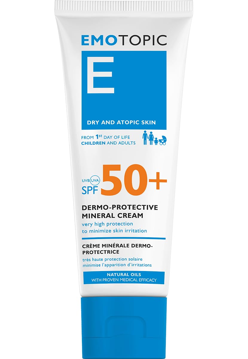 Pharmaceris Emotopic Dermo-Protective Mineral Cream, Face & Body SPF 50, High Protection, Hypoallergenic, 75 ml