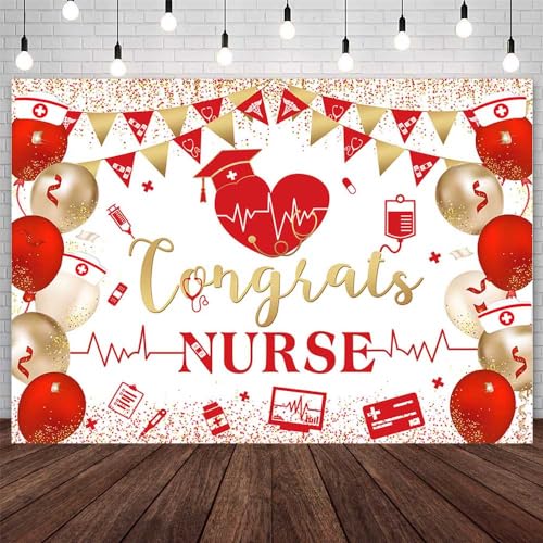 Congrats Nurse Graduation Backdrop Banner
