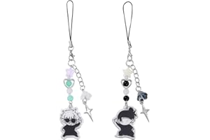 XLMCWT Cute Phone Charms Anime Geto Inspired Phone Charms Keychain Y2k Star Heart Goldfish Phone Charms Straps Keychains