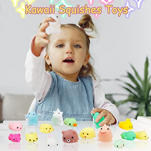 YDYTOP 80Pcs Mini Squishies Pack for Kids, Mochi Squishy Toy Bulk Party