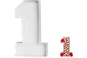 CARDOBIR 10"Cardboard Number,Paper Mache Numbers,Cardboard Numbers For Charcuterie,Decorative Gift Box Number Tray For Food(1,white)