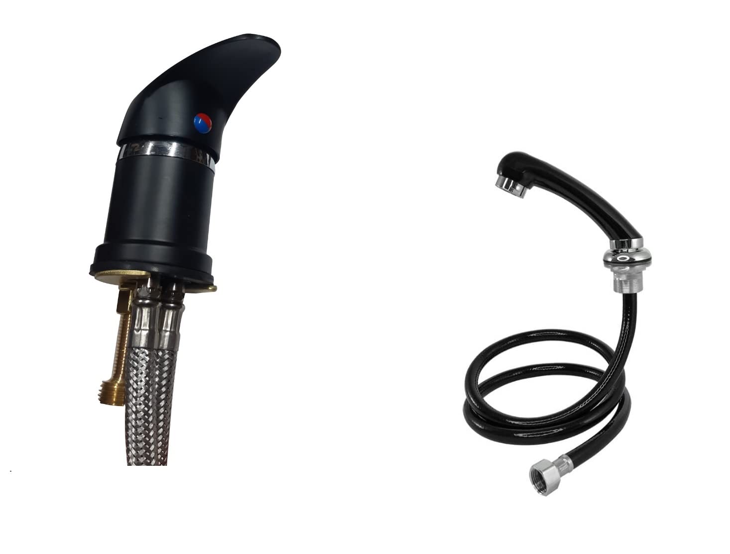 Black Mixer Taps Faucet Shampoo Bowl Sprayer Hairdressing Salon Basin Showerhead Sink Tap Mixertap