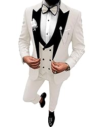 Wangyue Tuxedo for Men Cream Slim Fit 3-Piece