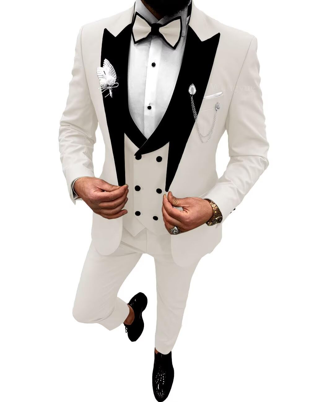 Wangyue Tuxedo for Men Cream Slim Fit 3-Piece