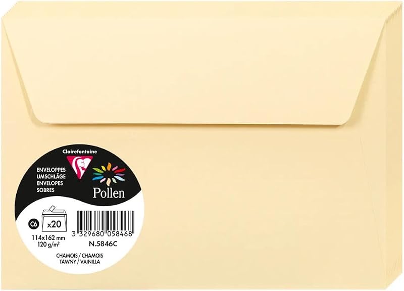 Clairefontaine 5846C Self-Adhesive Envelopes C6 11.4x16.2cm 120g Tawny