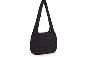 JQWSVE Women's Quilted Bag Large Puffer Tote Bag Lightweight Padding Shoulder Bag Quilted Tote Satchel Handbag Zip Puffer Bag