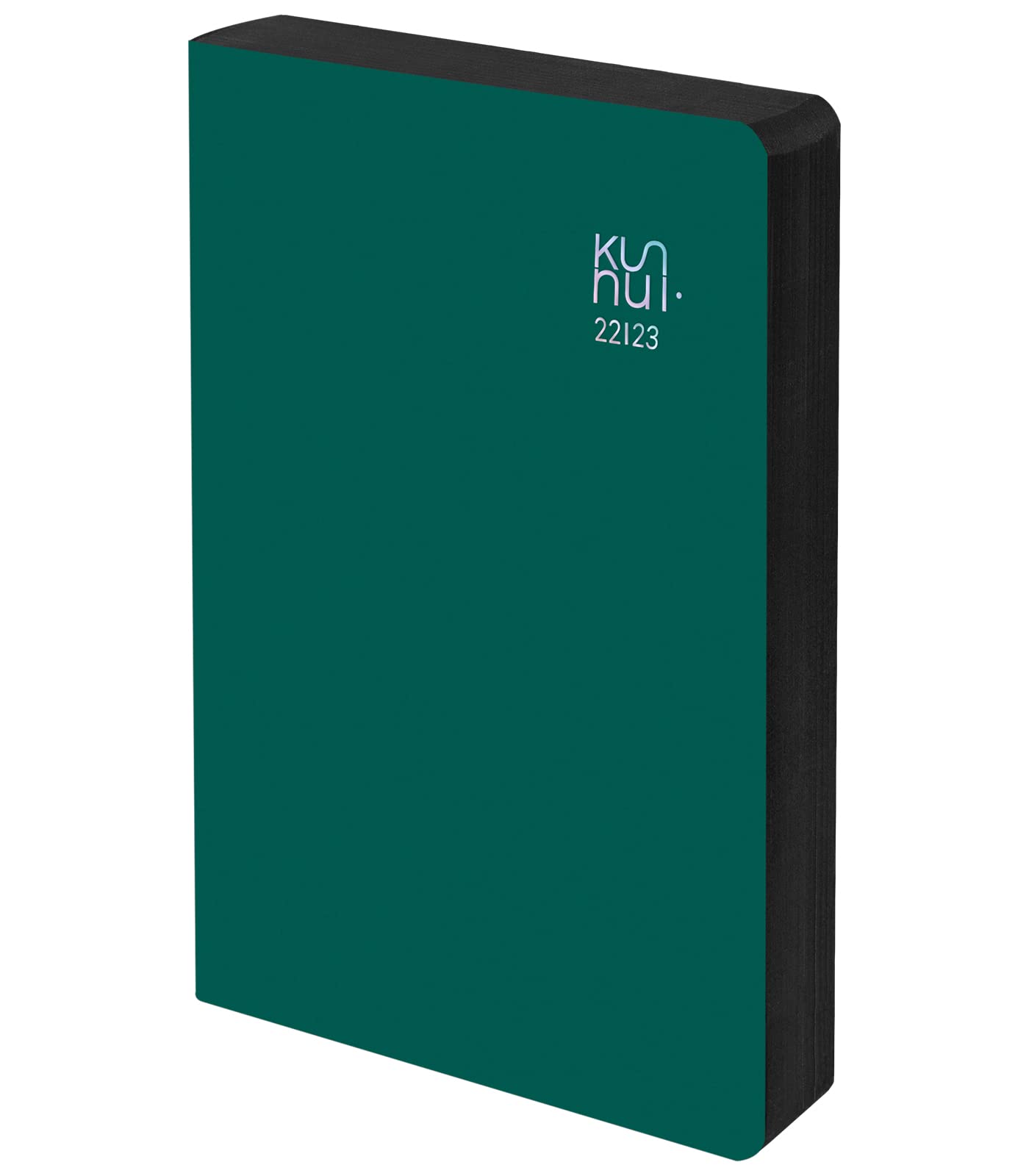 Calendar 2022 2023 - Regenerated Leather - Forest - Day Page - A5-15 x 21 cm - Language: Spanish - English - Includes Two Tabs and Stickers - Kunnui