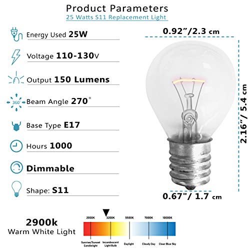 Lava Lamp Bulb 25 Watt, 4 Packs The Lava Original Replacement Bulb for