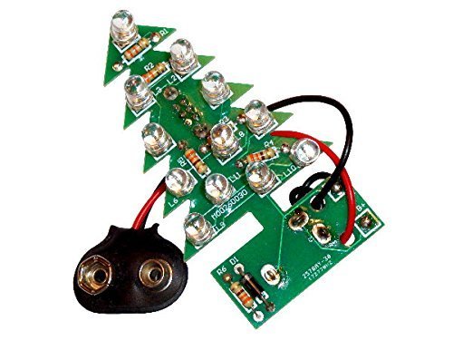 Electronix Express Colorful Flashing Christmas Tree Soldering Kit (Beginner Level)