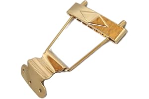 MUSICIAN OUTFITTERS 6 String Trapeze Tailpiece for Jazz Archtop Electric Guitar Replacement (Gold Short)