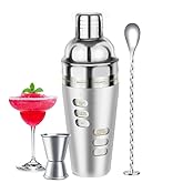 Cocktail Shaker Martini Shaker Set with Recipe, 24 oz Martini Shaker Drink Shaker Drink Mixer Stainless Steel Cocktail Shaker Set Bartender Kit