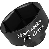 Felisbieti 1/2 drive 36mm oil filter socket Wrench tool CR-MO 6 Point, for Fuel Filter/oil Filter cap and Impact Removal Axle Nut socket