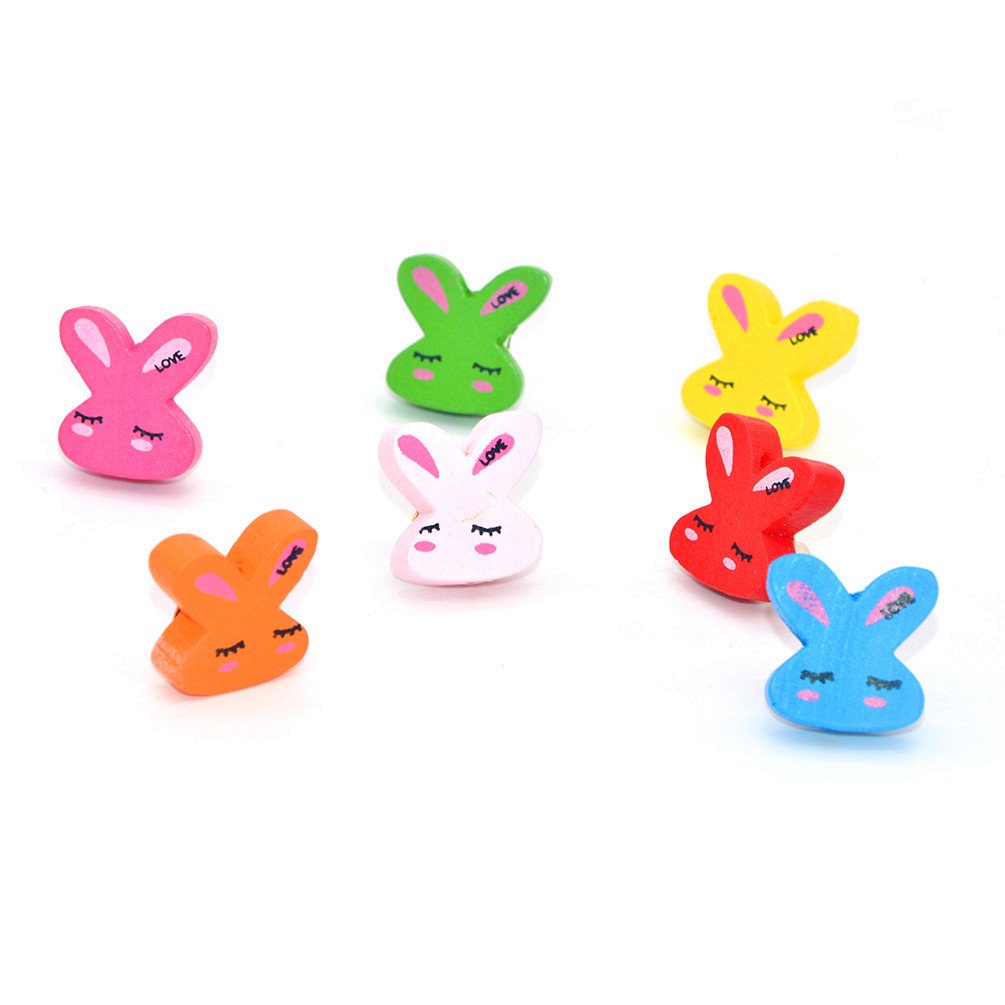 10 Pcs Creative Office Decorative Thumbtacks Mushroom Pushpins for Home Office Cork Board Photo Wall (Little Rabbit)