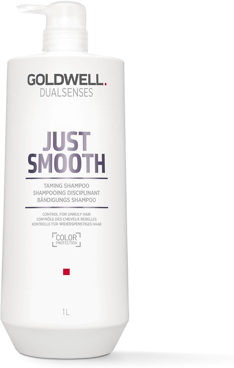 Goldwell Dualsenses Just Smooth Shampoo 1L Unruly Frizzy Hair Minimizes Color