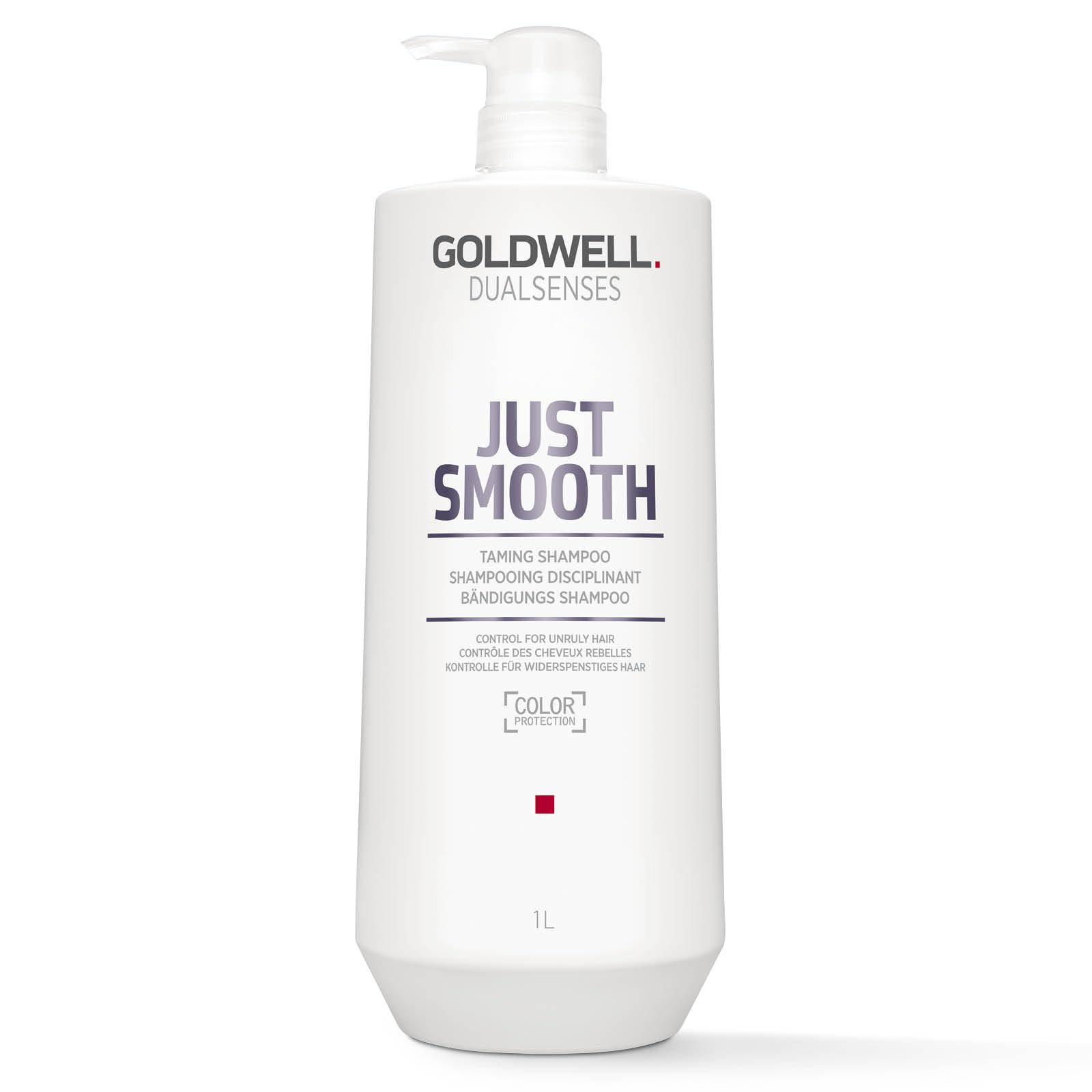 Goldwell Dualsenses Just Smooth Shampoo, For Unruly & Frizzy Hair, Minimizes Color Fading, 1L