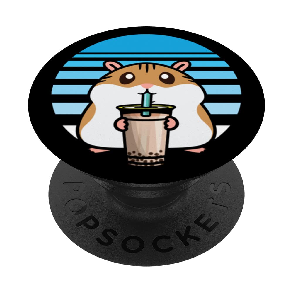 Cute Bubble Tea Hamster Funny Boba Tea Fanatic Hamster Owner PopSockets Swappable PopGrip
