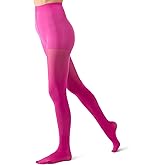 MeMoi Perfectly Opaque Tights, Comfortable and Smoothing Control Top Tights, 40 Denier Opaque Finish - Sizes S-Q2, Wine, S/M