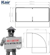 Kair 90 Degree Vertical Elbow Bend 220 x 90 Rectangular Ducting view 2