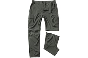Gash Hao Mens Hiking Convertible Pants Outdoor Waterproof Quick Dry Zip Off Lightweight Fishing Pants