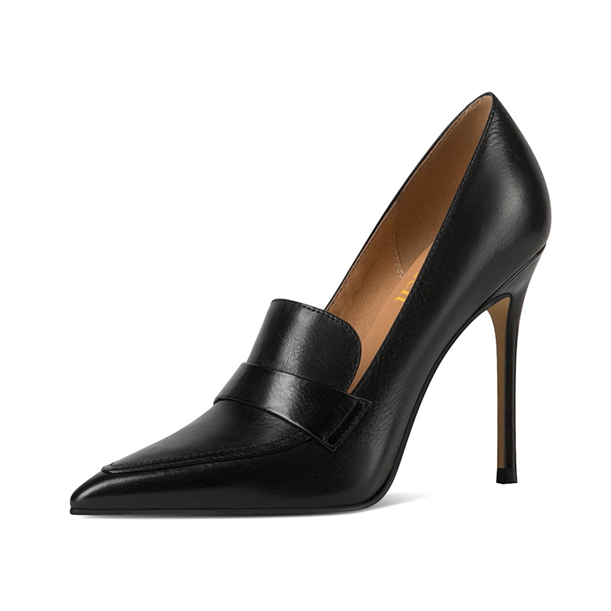 Photo 1 of miss left Women Stiletto High Heel Loafer Pumps with Trim Closed Pointed Toe Slip On Basic Office Dress Fashion Shoes Size 8 Black