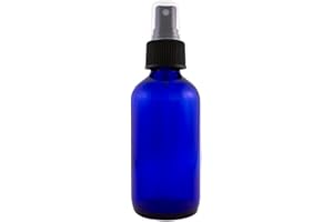 4 fl oz Cobalt Blue Glass Bottle with Black Spray Cap (Single)