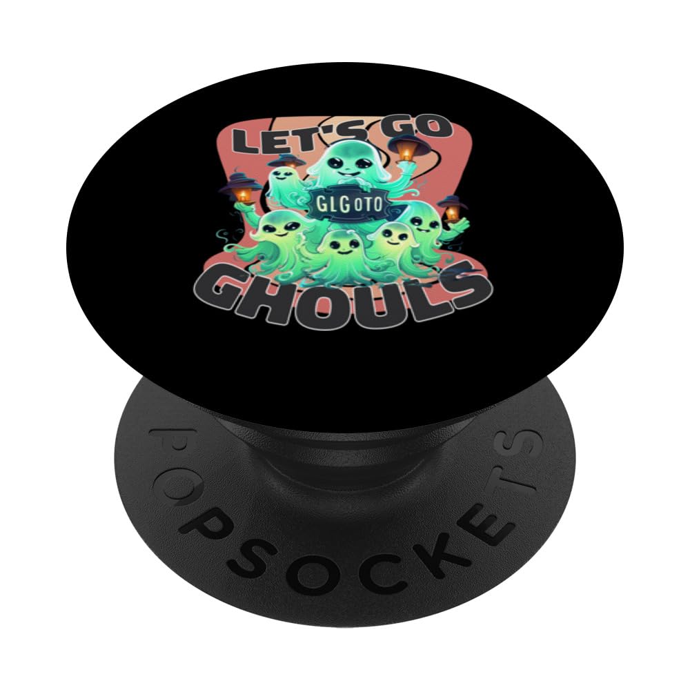 Let's Go Ghouls Halloween Retro Ghost Vintage Party PopSockets Swappable PopGrip