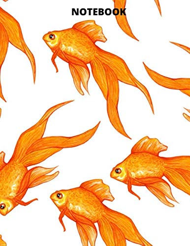 goldfish notebook-gift for goldfish lover, wide ruled pages, larg notebook