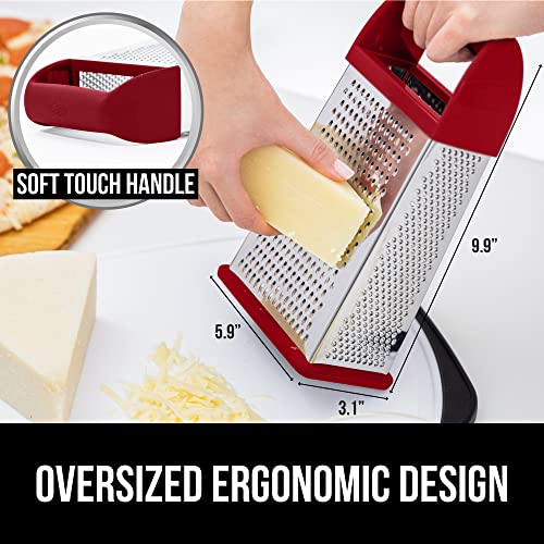 Gorilla Grip Stainless Steel Box Grater, 4Sided XL Cheese and Spice
