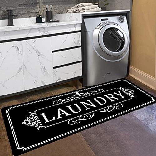 Black Laundry Rug Anti Fatigue Laundry Room Rug Runner 2x4 Crown Carpet Durable Washhouse Mats