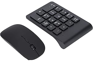 Funien Compact USB Numeric Keypad Mouse Combo, Portable 2.4GHz Wireless Technology Number Pad for Work Efficiency, Suitable f