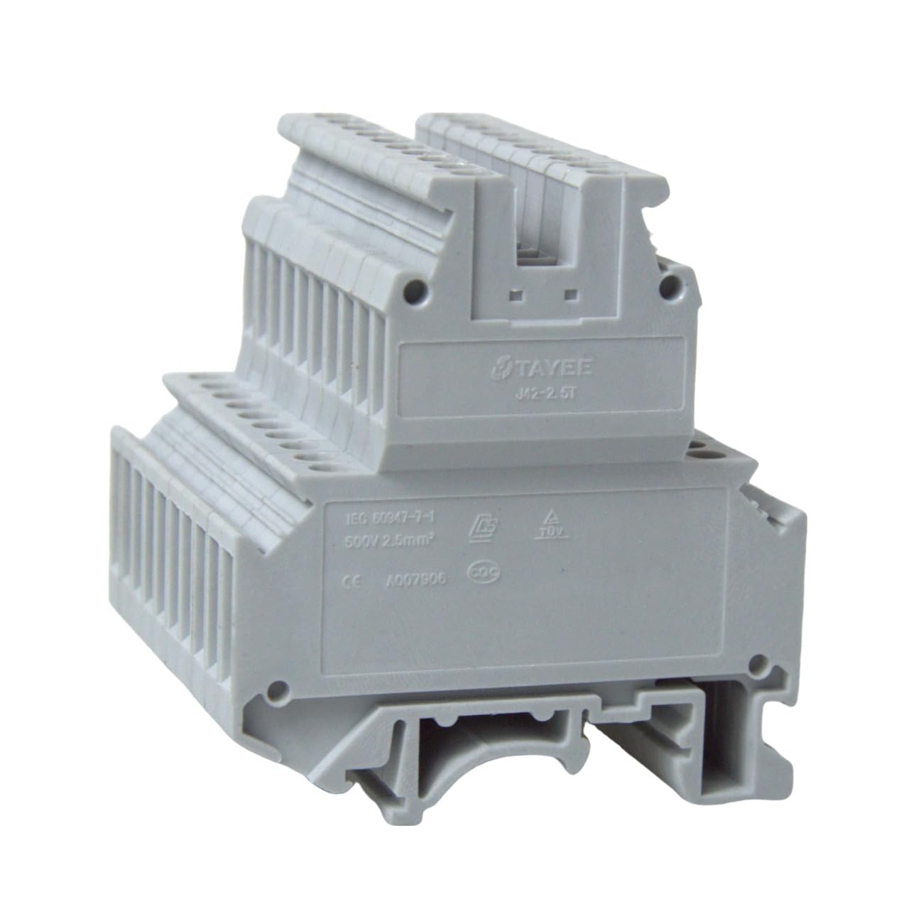 10PCS J42-2.5T DIN Rail Terminal Block Connector Kit with Nylon PA66 Material for Precise Conductivity and Universal Circuit Wiring Board Compatibility