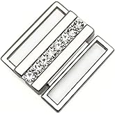 VEVESI 22mm Silver Metal Bra Rhinestone Front Clasp Bikini Closure Lingerie Sewing Replacement Part