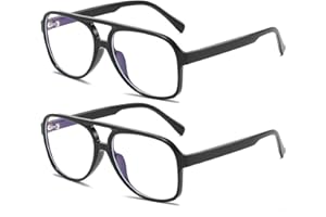 JOVAKIT Aviator Non-prescription Glasses for Women Men Pilot Frame Clear Lens Eyeglasses Fashion Square Frame Glasses