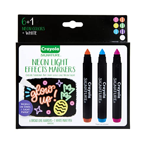 Crayola Signature Neon Markers, Light Effects, 6