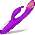 G Spot Couple Vibrator with Heating Function for Clitoris G-spot Stimulation,Waterproof Dildo with 9 Powerful Vibrations Dual