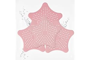 MAJHAMA Drain Hair Catcher 3 Pack - Star Shaped Silicone Drain Cover with Strong Suction Cups - Kitchen Bathroom Shower - Pre