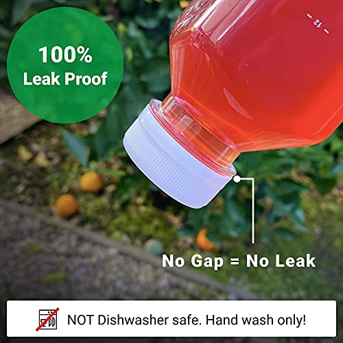 Norcalway 16 oz Plastic Juice Bottles with Caps Lids Smoothie Bottles