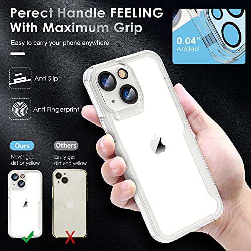 ORETECH Transparent Case for iPhone 13, with [2 x Tempered Glass and 1 x Camera Screen Protector] Soft TPU Silicone Bumper Case Anti-Shock, Anti-Scratch Case for iPhone 13, Clear