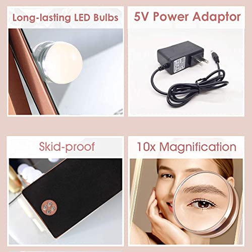 COOLJEEN Hollywood Makeup Vanity Mirror with Lights 12 LED Dimmable