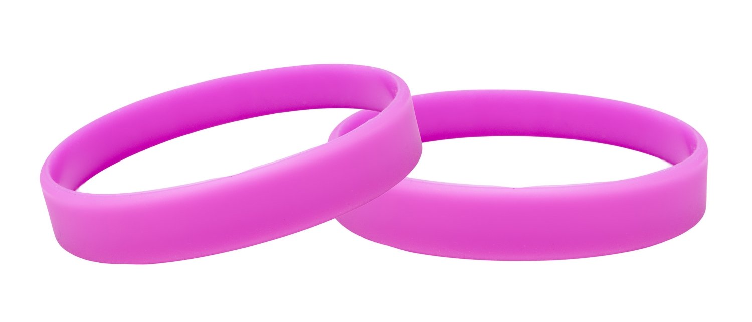 Silicone Wristbands Adult 10 Pack Magenta