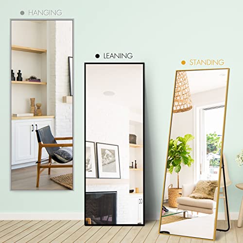 Natsukage 64"x21" Gold Full Length Mirror Large Floor Mirror with Stand